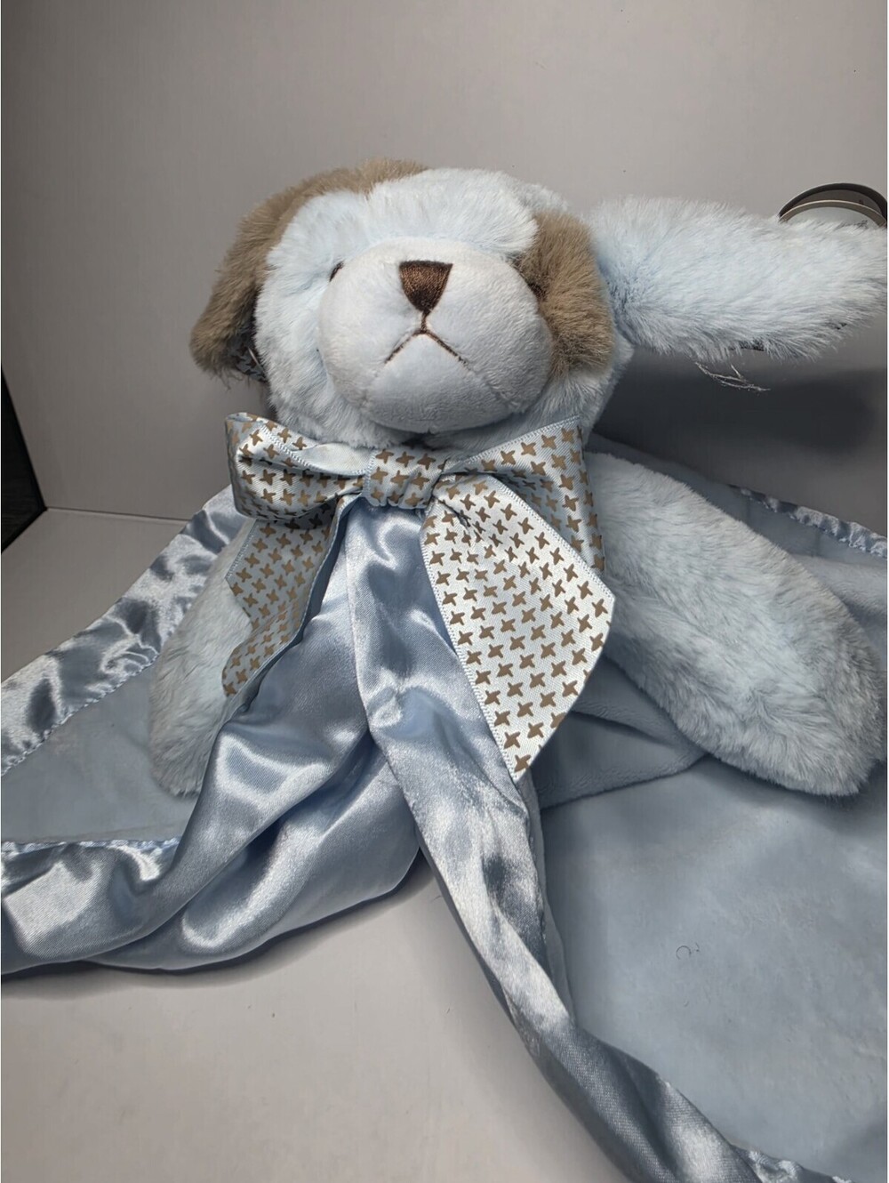 Bearington Baby Collection "Waggles" Blue Puppy Dog Snuggler Blanket